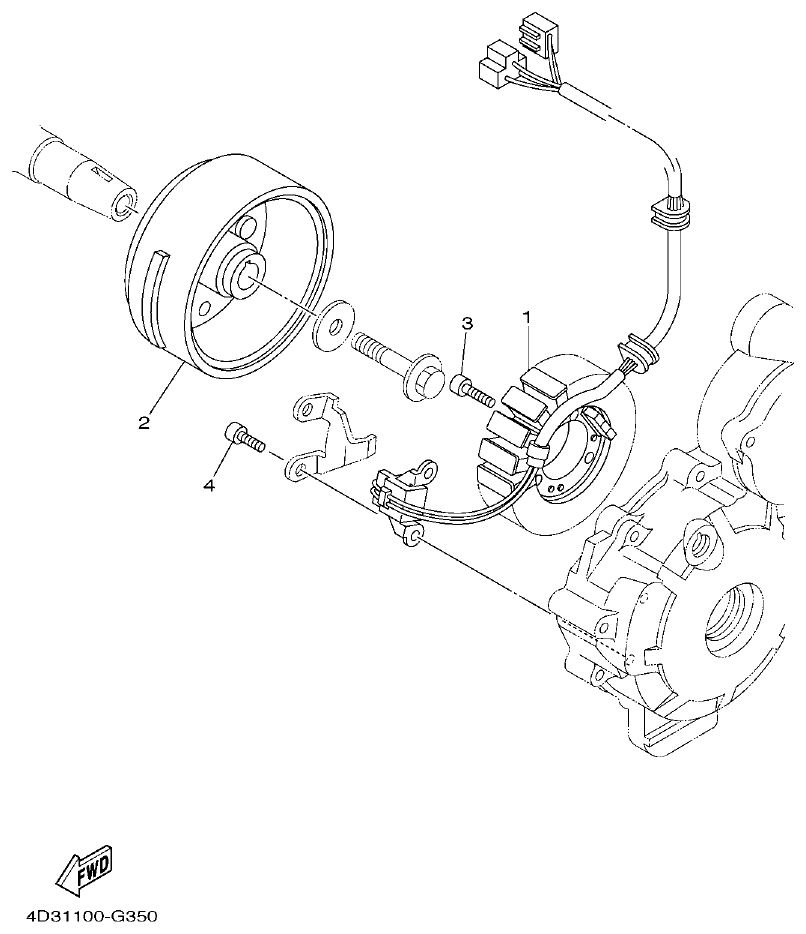 Yamaha 250RAP GENERATOR parts diagram